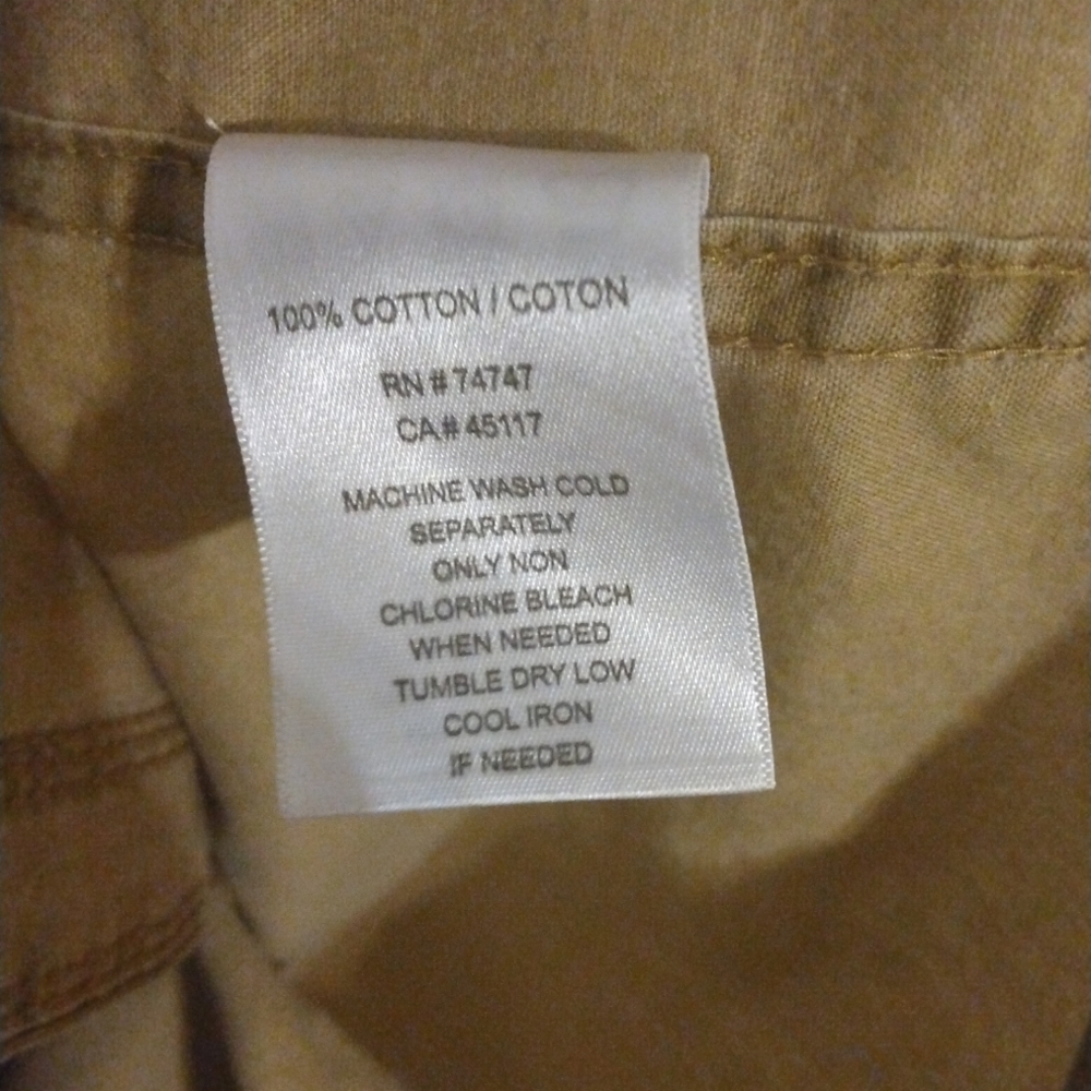 Red Head Casual Button Down Shirt Short Sleeved Green Khaki Pocketed Staple XL - Picture 6 of 7